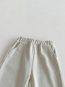 2 件套女婴可爱荷叶边领卡通熊和狗印花运动衫 + 粉色抽绳裤舒适休闲宽松装，春秋 - 杏色 - 查看 6