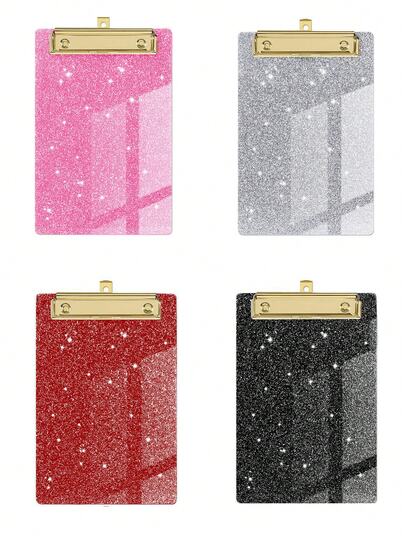 1个亮面亚克力写字板【每批产品可能略有不同（部分产品夹子两侧可能带有黑色橡胶），颜色和材质也可能略有差异，且颜色差异也可能受拍摄环境和光线影响。请以实物为准。对此非常在意者请谨慎购买。】 - 耐用材质，亮面写字板，可爱悬挂式写字板，适用于办公和学习用品