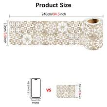 1 pieza Adhesivo de PVC para cocina, pegatina de pared con patrón geométrico retro plano, apta para pared, piso, zócalo, decoración de molduras, decoración de azulejos, decoración del hogar, cocina, sala de estar, baño, dormitorio, oficina - Multicolor - Ver 13