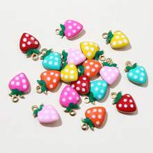 10-20pcs Enamel Cherry Apple Strawberry Fruit Charms Pendant 11x8mm Stainless Steel DIY Jewelry Making Accessories Supplies - Fruit - View 3