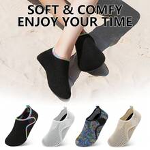 Scurtain Barefoot Water Shoes For Women Men Beach Swim Aqua Socks Summer Quick-Dry Sandals Slippers - 網格黑色彩色 - 查看 7