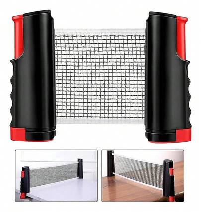 Rede Retrátil Ping Pong Tênis Mesa Cor Preta