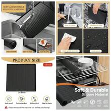 - 2 fundas para lavadora y secadora para la parte superior, 26.5x 23.5 pulgadas, almohadillas para orejas de silicona para lavadora y secadora, antideslizante e impermeable - Negro - + 25,6 x 23,6"-1 pieza - Ver 1