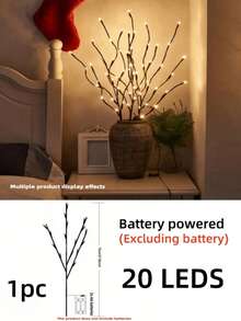 1 件 1.8 米/5.9 英尺人造柳枝灯，可弯曲柳枝，USB 供电，8 种照明模式，96/144 LED 灯泡，适用于客厅和卧室的室内装饰，营造氛围照明，非常适合派对、聚会、生日礼物、万圣节和圣诞节装饰