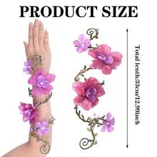 FRESHME Renaissance Fairy Floral Arm Wrap - 1 PC Elf Bracelet Forest Mother Nature Costume Renfaire Cosplay Fairy Accessories{"Color_name":"Purple"} - 紫色的 - 查看 6