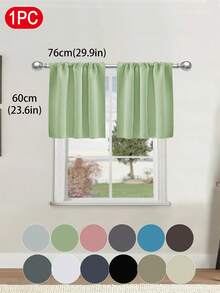 1 件纯色遮光短窗帘适用于房车、双层床和小窗户 - 100% 涤纶现代窗帘，适用于客厅、咖啡厅、厨房装饰 - 彩色 - 查看 26