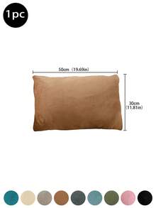 1 pièce Housse de coussin en peluche de renard argenté de couleur unie, simple, résistante à la saleté, amovible et lavable. Taie d'oreiller décorative pour la chambre, le salon, le canapé (insert de coussin non inclus), Champagne, Noir