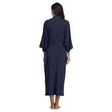 Women's Long Robes Ladies Kimono Bathrobes Full Length Robes Soft Modal Sleepwear Nightgown{"Size_name":"Large","Color_name":"NavyBlue"} - 海軍藍 - 查看 7