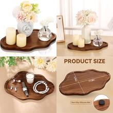 Small Decorative Tray Wood Decorative Serving Tray For Candles Perfume Cloud Wooden Jewelry Tray Trinket Dish Wooden Trays For Coffee Table Home Decor