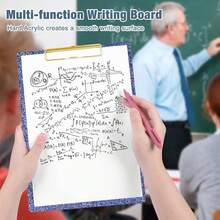 Portapapeles acrílicos con azul a,Portapapeles acrílico de confeti,Portapapeles A4 brillante,Material escolar y de oficina de escritorio - 1 - Ver 4