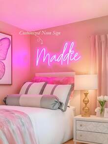 Adjustable Neon Light, USB Powered, Button Control, Suitable For Wall Decor, Party, Halloween, Thanksgiving, Christmas, Bedroom, Women, Wedding, Birthday, Game Room And More - Baby Pink - View 4