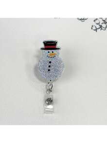 1 pieza/3 piezas Regalo de Navidad para enfermeras: Carrete retráctil de identificación, diseño lindo de árbol de Navidad/muñeco de nieve/alce, soporte de identificación para compañeros de trabajo y médicos