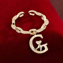 1 chiếc nhẫn điều chỉnh được hình gấu hoạt hình leo chữ, đính đá Cubic Zirconia, dành cho nữ. - Nhiều màu - Xem 44