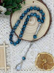 33pcs Tesbih Rosary Beads, Muslim Prayer Beads, Glass Conch Shell Design Bracelet/Necklace - 33 Conch Shells - View 8