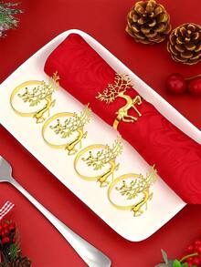 6pcs Christmas Tree Napkin Rings, Suitable For Room Decor, Dining Table Decor, Home Decor, Fit For Christmas, Party, Birthday, Wedding And Banquet Buffet Table Elegant Minimalist Decoration - Multicolor - View 39