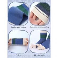 6 Pairs Women Men Ankle Toe Socks Cotton Warm Crew Toe Separator Socks For Athletic Running{"Color_name":"ModernColor","Size_name":"5-9","Style":"Five-Toe"} - 多色1 - 查看 6