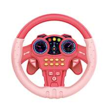 1pc Kids Simulated Driving Controller Spin Tune Interactive Music Steering Wheel Interactive Car Steering Wheel Toy Educational Activity Gift ABS Resin Assorted Colors No Batteries Included Type Rand
