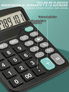Calculadora de escritorio de 12 dígitos para oficina con pantalla LCD grande, doble alimentación solar y batería, calculadora con botones grandes empotrados para oficina, hogar y escuela .para contabilidad, finanzas, estudiantes, uso de oficina, de estilo elegante y femenino, de colores de alta gama, buen valor, útiles escolares. - Unitalla - Ver 9