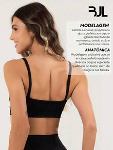 Women's Fitness Strap Top ZERO TRANSPARENCY Basic With Lining, Entry For Training, Gym, Yoga, Bodybuilding - Black - View 2