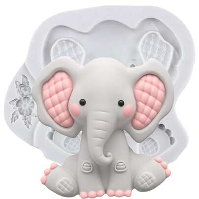 Moldes de fondant con diseño de elefante para decoración de pasteles, decoración de cupcakes, dulces, arcilla polimérica, pasta de goma