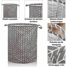 2PCS Cesto Para Sucia Plegables Ropa Lavanderia De 75 Con de Cuerda Cesto Ropa Sucia Adecuado para Dormitorios Salones y Lavaderos Laundry Basket - Gris - Ver 4