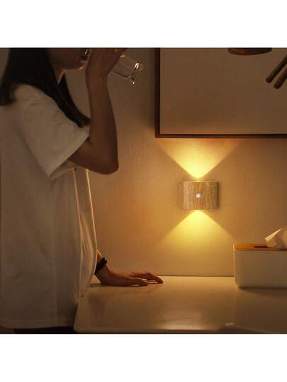 LED Slimme Sensor Night Light, Indoor Motion Wand Lamp, Wireless Battery Powered, Adhesive Rotatable, Portable, Easy To Install, Adjustable Temperature Brightness view 7