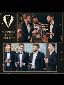 Complete 1/6 Person Groomsmen Gift Set With Individual Kits For The Wedding Party Includes A Hip Flask Glasses Bottle Opener Socks Funnel Glass And Carry Bag For A Memorable Celebration Event - 黑色 - 查看 5