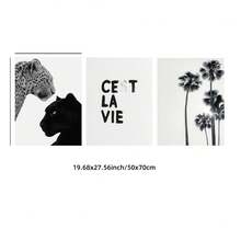 1/3 件无框黑白时尚墙面艺术套装，极简主义美学海报系列，现代单色房间装饰，Y2K 风格印刷品，卧室装饰，房间墙壁印刷品，大学宿舍必备品，方形装饰，豪华家居装饰，客厅公寓装饰的别致礼物 - 彩色 - 查看 18