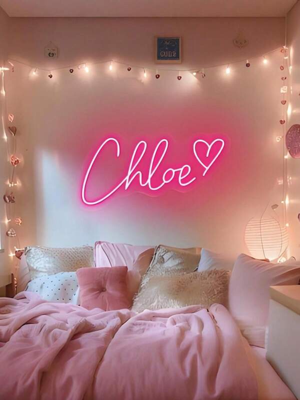 Multiple Brightness Personalised Double Heart LED Neon Sign-USB Powered Customizable Wall Decor Light With Adjustable Brightness & Button Control, Romantic Home Decor, Perfect For Wall Decor, Christmas, Halloween, Party, Halloween, Thanksgiving, Bedroom, Women, Girl, Wedding, Birthday, Game Room & More - Easy To Clean