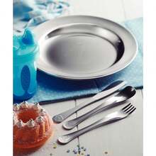 Jogo de Talheres Infantil +3 Anos Le Petit Inox com Desenhos Relevo Brilho 3 Peças Tramontina