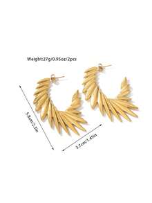 2 Pieces Fashion Simple Angel Wings Earrings, 14k Gold, Non-Oxidizable Earrings, Everyday Party Jewelry Gift