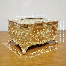 Caja de pañuelos de estilo europeo elegante, portanapkins de estilo elegante de gama alta, dispensador de toallas de papel de escritorio creativo, decoración práctica para el hogar - Multicolor - Ver 10