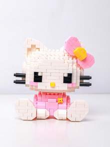 小颗粒可爱猫咪动物积木套装，卡通人物积木套装 - 耐用、可收藏、完美生日礼物、室内装饰、家居装饰、可爱积木卡哇伊卡通积木拼装玩具生日拼图娃娃礼物装饰小挂件 - 彩色 - 查看 10