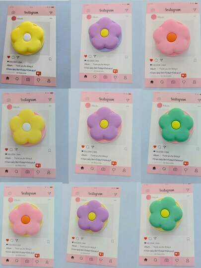 1pc Floral Decor MagSafe Magnetic Phone Holder, Strong Suction, Adjustable Desktop Air Cushion, For Women