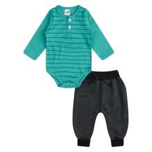 2-Piece Set Long Sleeve Bodysuit With Pants Baby Boy Cotton Sweatshirt With Comfort Button - 什錦 - 查看 4