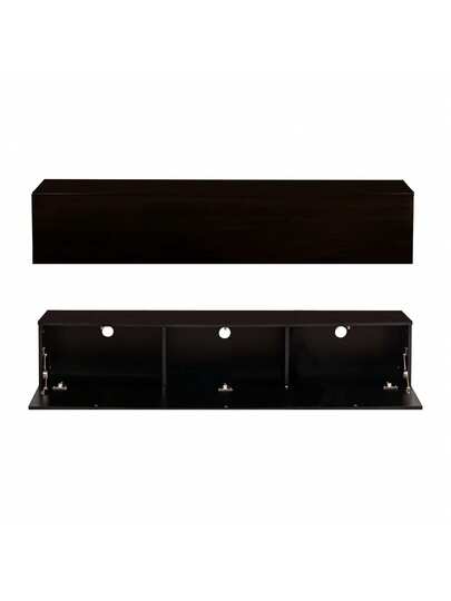 TV Cabinet, Wand Mounted Lowboard Cabinet 160x30.5x34cm, Zwart view 8