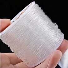 1pc White Elastic Stretch Cord - Transparent Stringing Material Suitable For DIY Bracelets, Necklaces, Jewelry Making - Durable And Sturdy Craft Material, Smooth Texture, Glossy Finish, Shiny Appearance