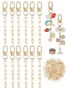 252pcs DIY Keychain Accessories Set, Including Keychain Rings, Extension Chains, Jump Rings And Jewelry Pliers, Suitable For Jewelry, Bag Accessories DIY Crafts, Women Keychain, Bag Charms, Car Pendant, Party Favors - Keychain Accessory Set - View 1
