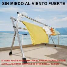 1.6 Tendedero Plegable de Ropa con 30 Ganchos y 12 Pinzas, Tendedero de Ropa de Acero Inoxidable Retrctil y Plegable para Interior y Exterior, Secador con Tubera Reforzada Ahorra Espacio - Plata - Ver 5