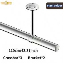 Multifunctional Threaded Combination Hanging Clothes Rod, Curtain Rod, Drying Rack, Wardrobe Hanging Rod, Bathroom Hanging Rod, Kitchen Hanging Rod, Suitable For Bathroom, Toilet, Balcony, Window, Wardrobe And Other Scenarios