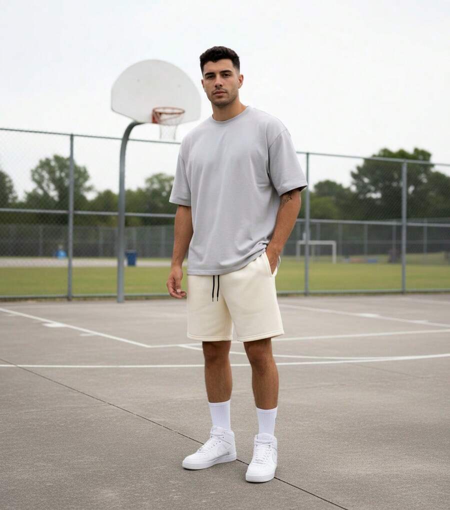 Plus Size Men Loungewear Bottoms - Beige - View 1