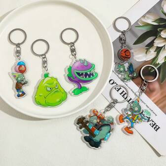 PLANTS VS ZOMBIES Tillbehör - Nyckelring, Ryggsäckberlock, Akrylhänge Julklapp