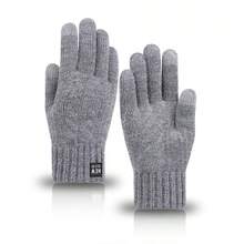 1 Pair Unisex Thickened Knitted Touchscreen Gloves, Warm And Windproof For Driving, Cycling In Winter - Multicolor - View 3