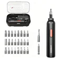 Portable Electric Screwdriver Set, USB Rechargeable Wireless Mini Handheld Drill, Suitable For Furniture Assembly, Toy Repair And DIY, Durable Household Electric Tool - Multicolor - View 3
