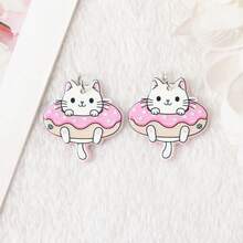 5/10 Stücke süße Cartoon Donut & Katze Anhänger, geeignet für DIY Schmuckherstellung, Halskette, Armband, Ohrringe, Tasche, Schlüsselanhänger, Reißverschluss Dekoration