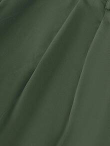 Pantalones casuales y versátiles para mujer de talla grande - Verde militar - Ver 3