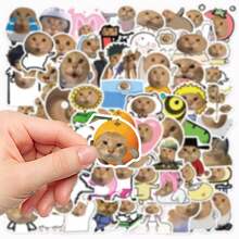 70张蜘蛛、老猫趣味贴纸，创意猫咪贴纸，适用于笔记本电脑、水瓶、手机、笔记本、吉他、滑板、冰箱等，装饰性自粘贴纸，适合万圣节、圣诞节、感恩节、派对礼物 - 彩色 - 查看 8