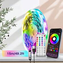 HBOWMDJIA 3ft-100ft Smart RGB LED Strip Lights With Remote Control And App Control, Music Sync, Timing, Multiple Colors Lighting, Easy To Install, LED Lights For Bedroom Living Room Decor, Game Room Decor, TV Background, Bar Decor, Ceiling Lighting, Halloween Party Decor, Christmas Gift - Nhiều màu - Xem 14