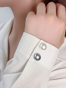 5/10 قطعة أزرار ذات ملمس اللؤلؤ - أزرار قابلة للتعديل بدون خياطة، أزرار كروية لامعة للزينة، مناسبة للقمصان والفساتين والسترات والأعلى، متينة وسهلة التشغيل، أزرار بريق عصرية، أزرار رأس مسطحة أنيقة، مناسبة للكارديجان والمعاطف