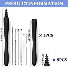 In 1 Ear Wax Removal, 2025 Q - Grips Ear Wax Removal Reusable And Washable Soft Silicone Tips Cleaner Earwax, Ear Wax Removal Kit Contains Types Of Ear Cleaner Tools - Black - View 8